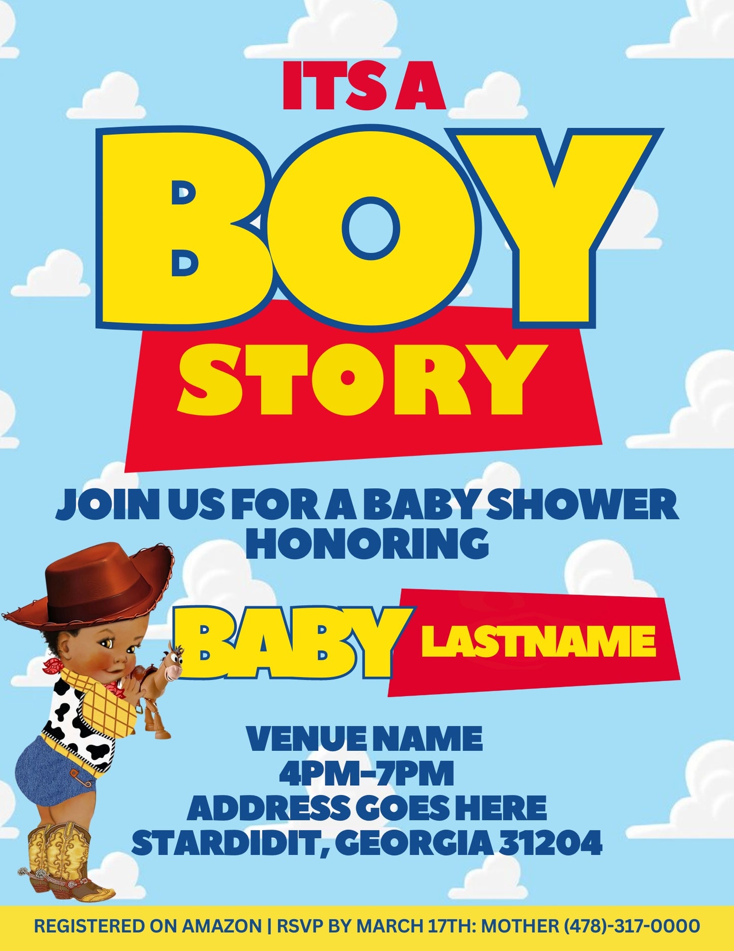 It’s A Boy Story Invitation